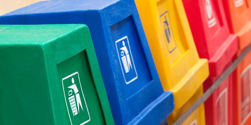 Where does cardboard, glass, and plastic go to be recycled?