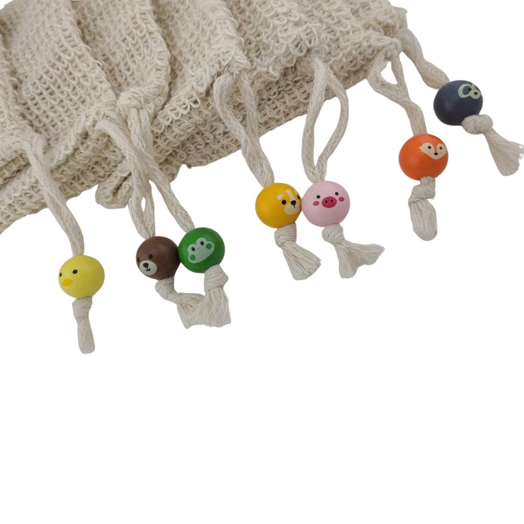 Animal Bead Soap Saver Bag - Natural Sisal Exfoliating Pouch