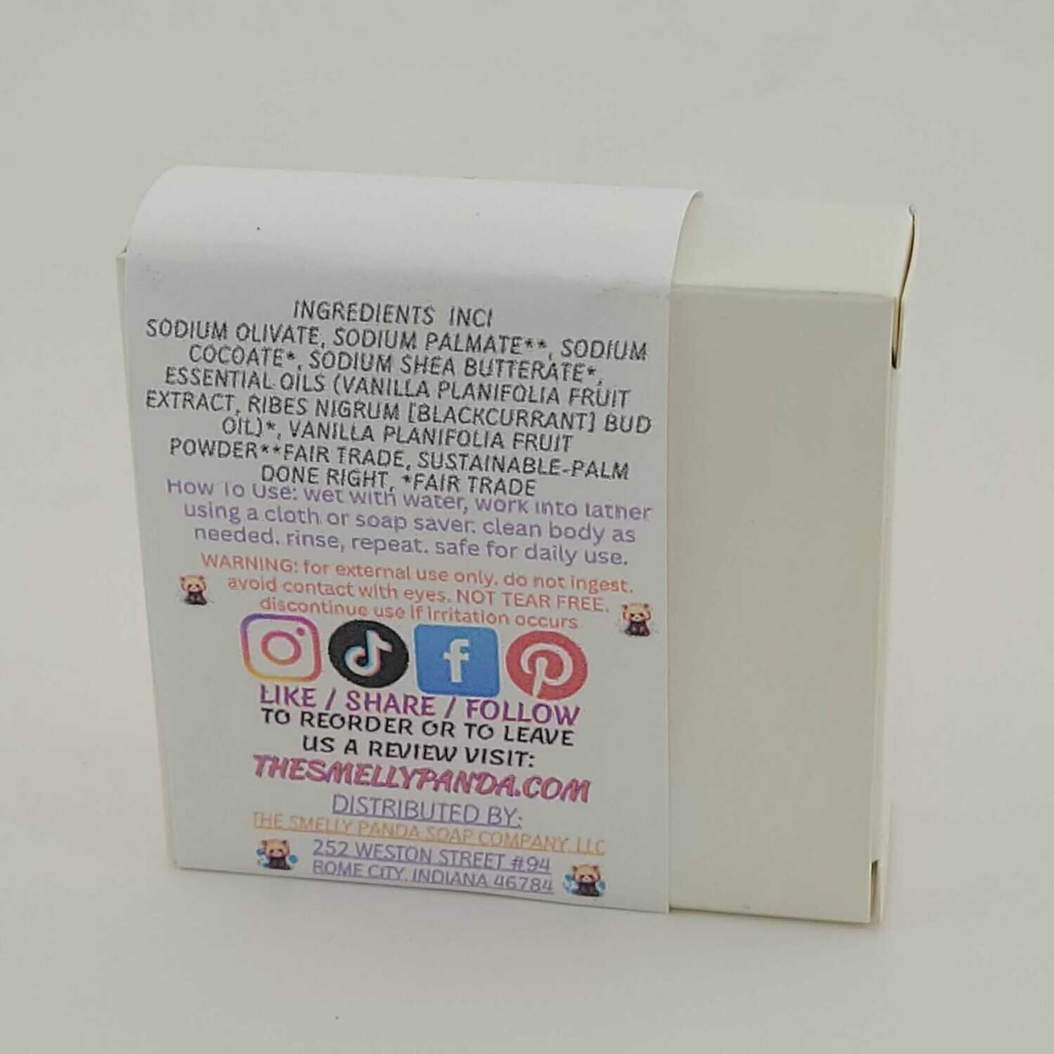 Vanilla Bean Blackcurrant Natural Vegan Bar Soap