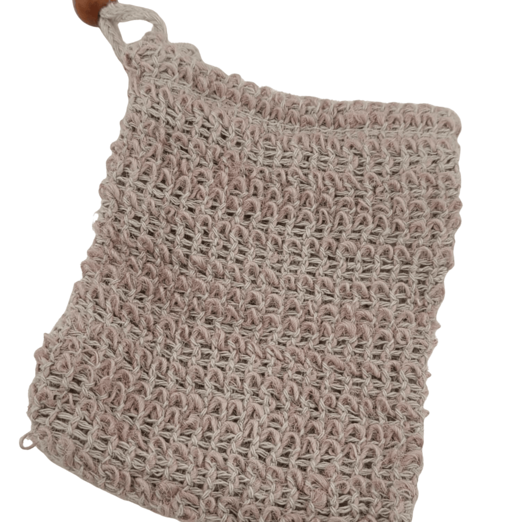 Wooden Bead Soap Saver Bag - Colorful Sisal Exfoliating Pouch