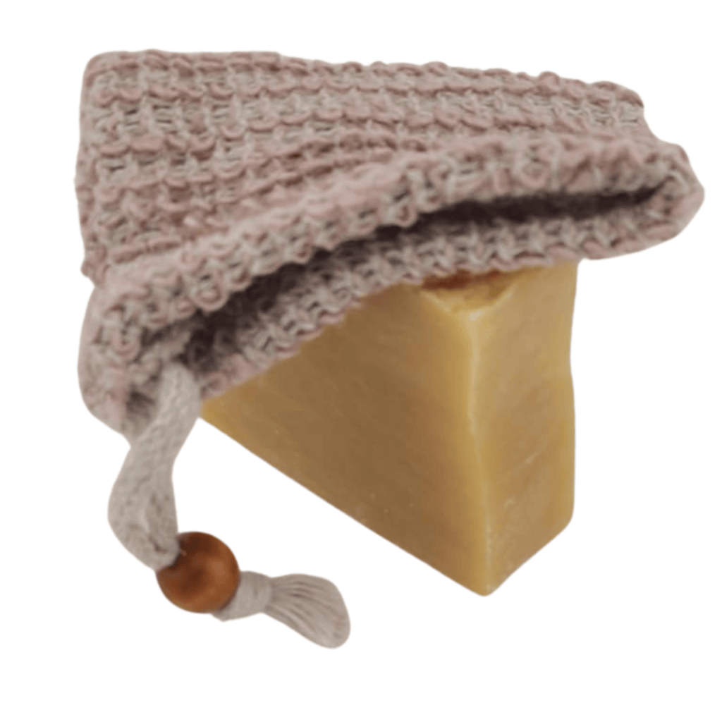Wooden Bead Soap Saver Bag - Colorful Sisal Exfoliating Pouch