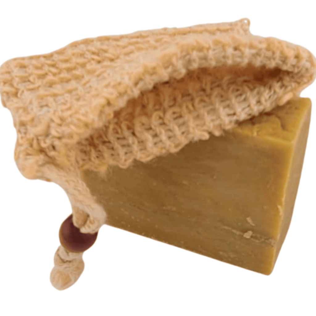 Wooden Bead Soap Saver Bag - Colorful Sisal Exfoliating Pouch