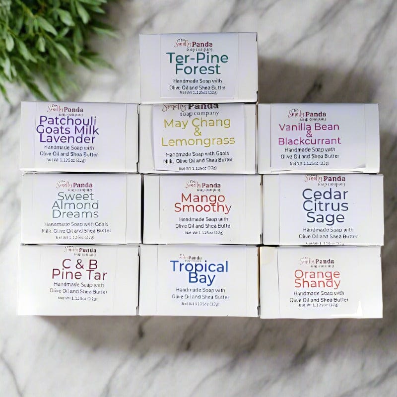 TheSmellyPandaSoapCompany,LLC 10 Sample Travel Size Gift Bundle Natural Bar Soap